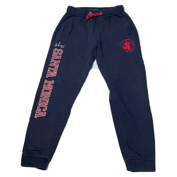 Santa Monica Polo Club sweatpants adult small 26 x 29 drawstrings blue - Picture 1 of 16